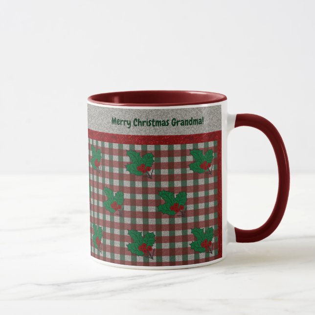Xmas Gingham 1940 - Personalisiert Tasse (Rechts)