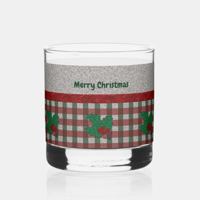Xmas Gingham 1940 - Personalisiert Whiskyglas (Vorderseite)