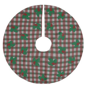 Xmas Gingham 1940 Polyester Weihnachtsbaumdecke
