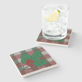 Xmas Gingham Marble aus den 40er Jahren Steinuntersetzer