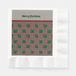 Xmas Gingham Paper Napkins Serviette