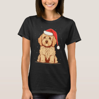 Xmas Golden Doodle Santa on Christmas Goldendoodle T-Shirt