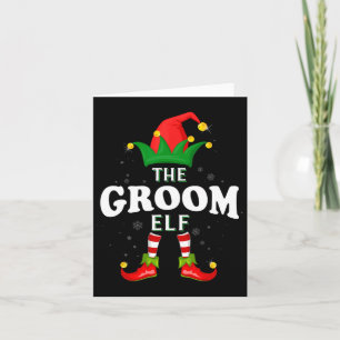 Xmas Groom Elf Familie Matching Weihnachten Pajama Karte