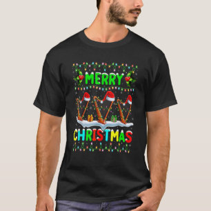 Xmas Harp Lighting Weihnachtsmannmütze Frohe Weihn T-Shirt