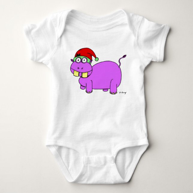 Xmas Hippo Säugling Strampler (Vorderseite)