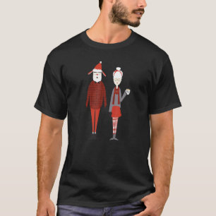 Xmas Hipster Niedlich Santa & Mrs Claus Mittens St T-Shirt