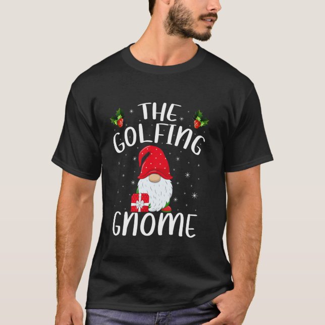 Xmas Holiday Family Matching The Golfing Gnome Chr T-Shirt (Vorderseite)