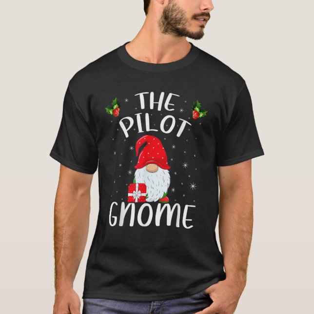 Xmas Holiday Family Matching The Pilot Gnome Chris T-Shirt (Vorderseite)