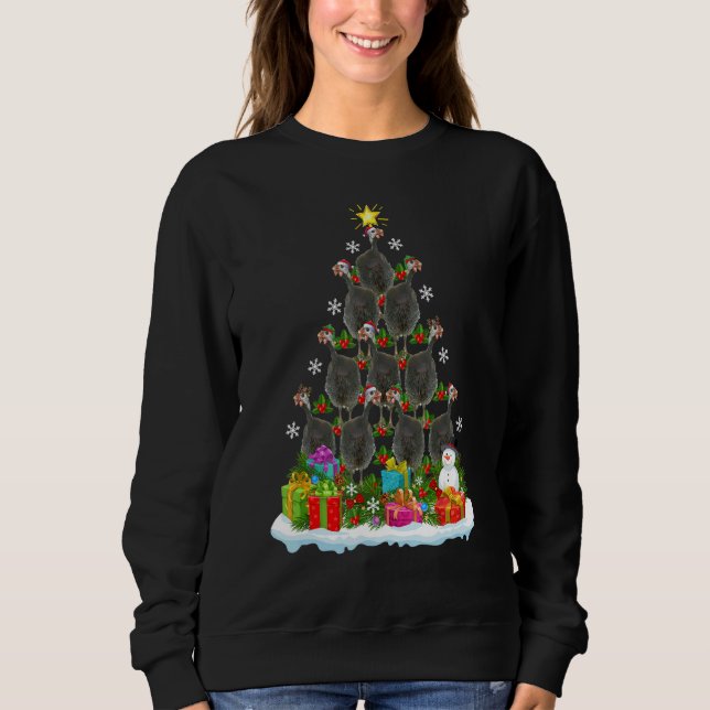 Xmas Holiday   Guinea Fowl Bird Christmas Tree Sweatshirt (Vorderseite)
