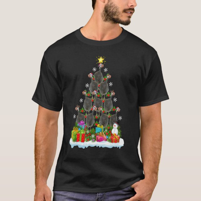 Xmas Holiday   Guinea Fowl Bird Christmas Tree T-Shirt (Vorderseite)