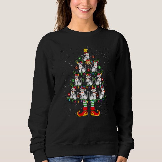 Xmas Holiday Lighting Scottish Fold Cat Christmas  Sweatshirt (Vorderseite)