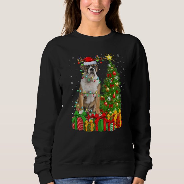 Xmas Holiday Lights Santa English Bulldog Christma Sweatshirt (Vorderseite)