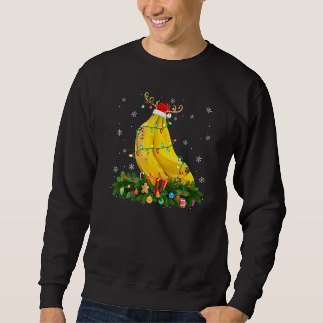 Xmas Holiday Reindeer Hat Santa Banana Christmas   Sweatshirt (Vorderseite)