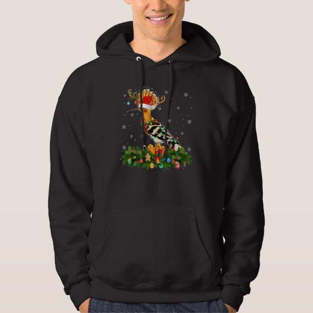Xmas Holiday Reindeer Hat Santa Hoopoes Bird Chris Hoodie (Vorderseite)