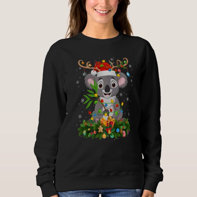 Xmas Holiday Reindeer Hat Santa Koala Christmas   Sweatshirt (Vorderseite)