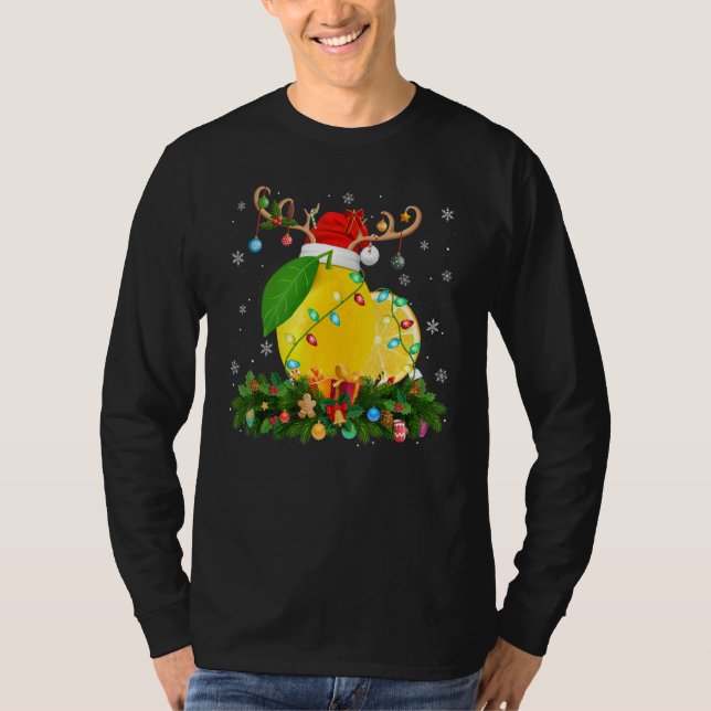 Xmas Holiday Reindeer Hat Santa Lemon Christmas T-Shirt (Vorderseite)