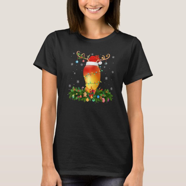 Xmas Holiday Reindeer Hat Santa Mango Christmas   T-Shirt (Vorderseite)