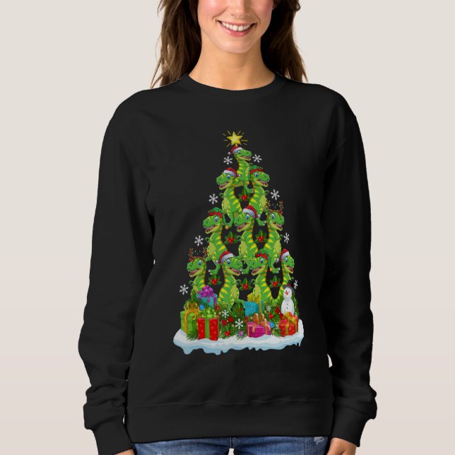 Xmas Holiday   Santa Allosaurus Dinosaur Christmas Sweatshirt (Vorderseite)