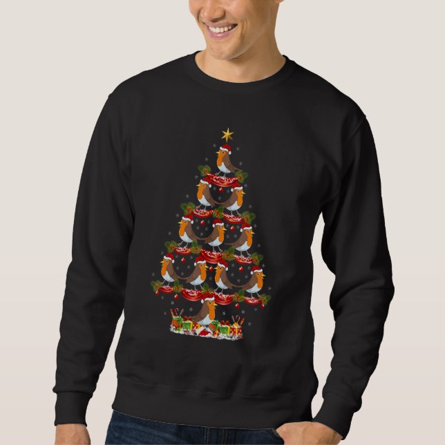 Xmas Holiday Santa American Robin Bird Christmas T Sweatshirt (Vorderseite)