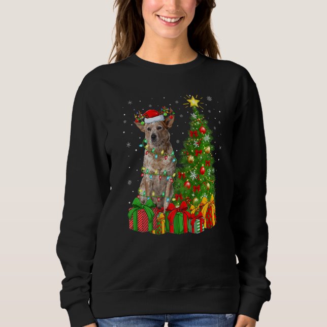 Xmas Holiday Santa Australian Cattle Dog Christmas Sweatshirt (Vorderseite)