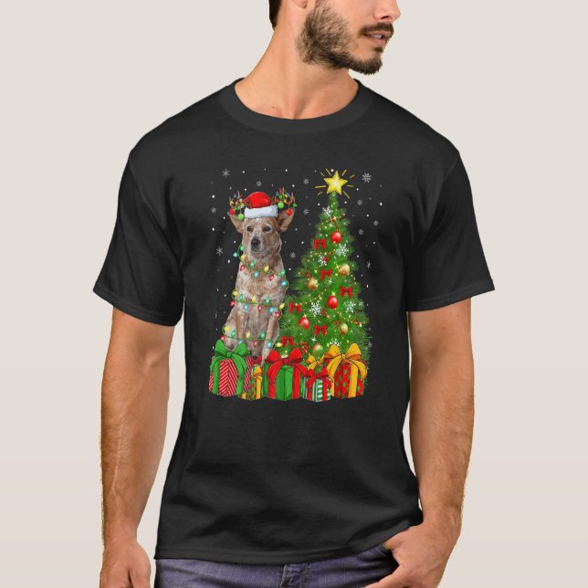 Xmas Holiday Santa Australian Cattle Dog Christmas T-Shirt (Vorderseite)