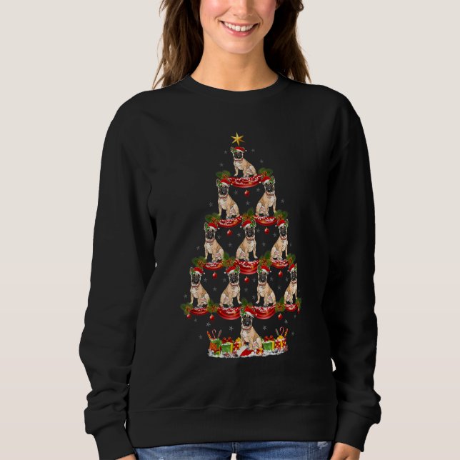 Xmas Holiday   Santa Bulldog Christmas Tree Sweatshirt (Vorderseite)