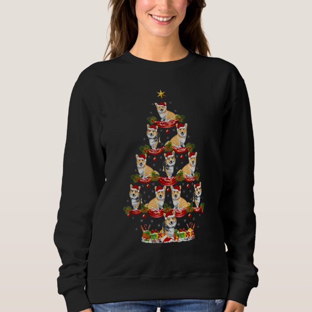 Xmas Holiday Santa Cardigan Welsh Corgi Dog Christ Sweatshirt (Vorderseite)