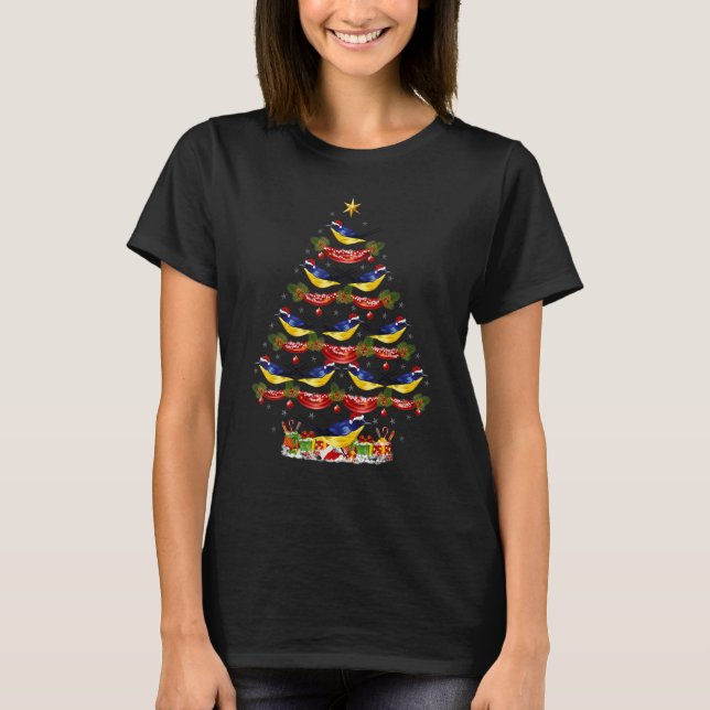 Xmas Holiday Santa Eastern Bluebird Christmas Tree T-Shirt (Vorderseite)