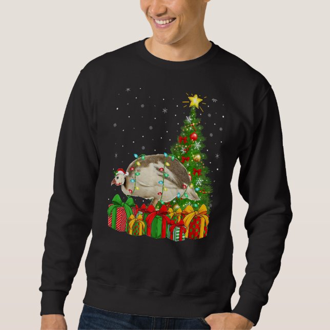 Xmas Holiday Santa Guinea Fowl Bird Christmas Tree Sweatshirt (Vorderseite)