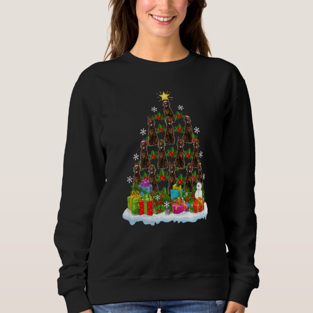 Xmas Holiday  Santa Irish Setter Dog Christmas Tre Sweatshirt (Vorderseite)
