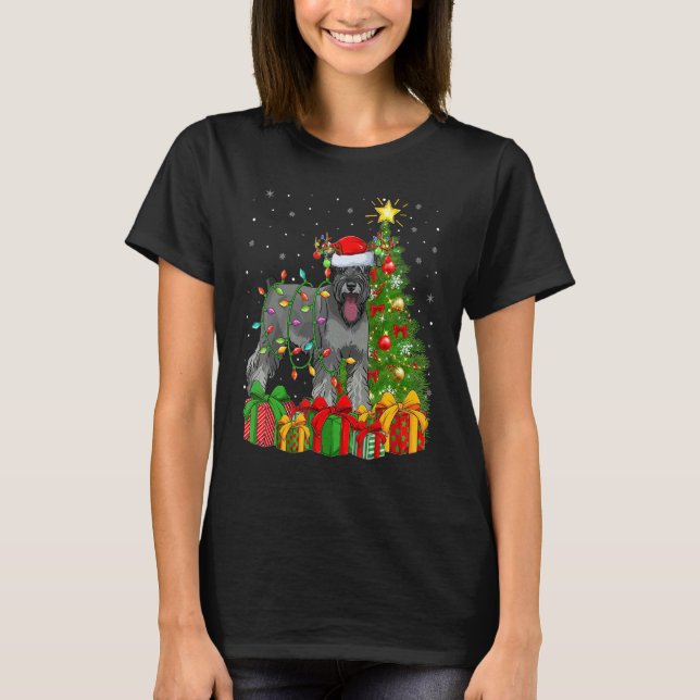 Xmas Holiday Santa Miniature Schnauzer Dog Christm T-Shirt (Vorderseite)