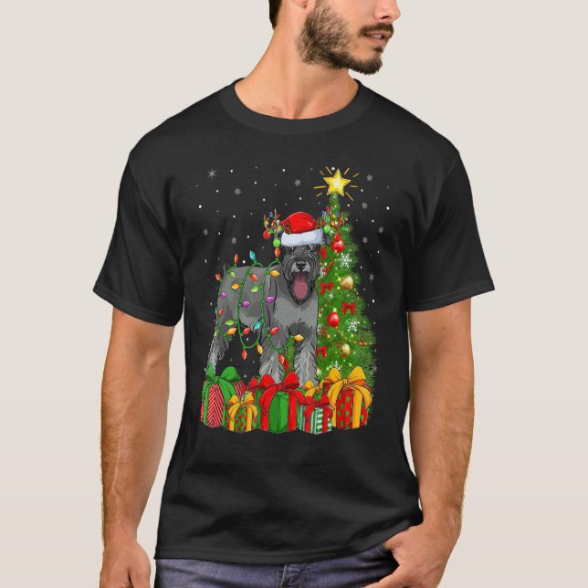 Xmas Holiday Santa Miniature Schnauzer Dog Christm T-Shirt (Vorderseite)