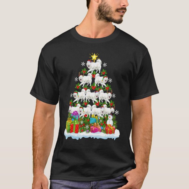 Xmas Holiday   Santa Samoyed Dog Christmas Tree T-Shirt (Vorderseite)