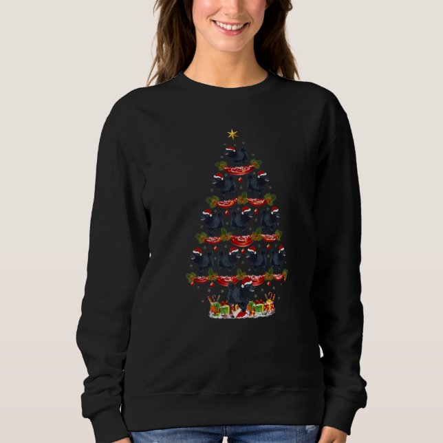 Xmas Holiday  Santa Schipperke Dog Christmas Tree Sweatshirt (Vorderseite)