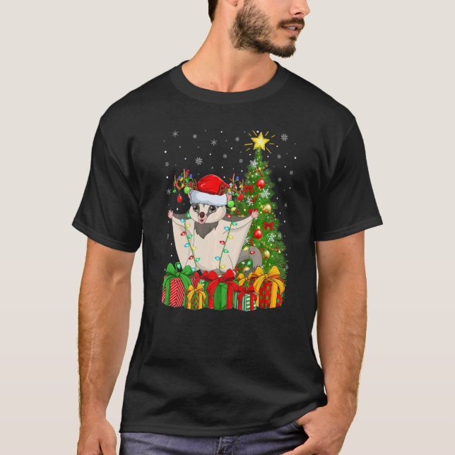 Xmas Holiday Santa Sugar Glider Christmas Tree   T-Shirt (Vorderseite)