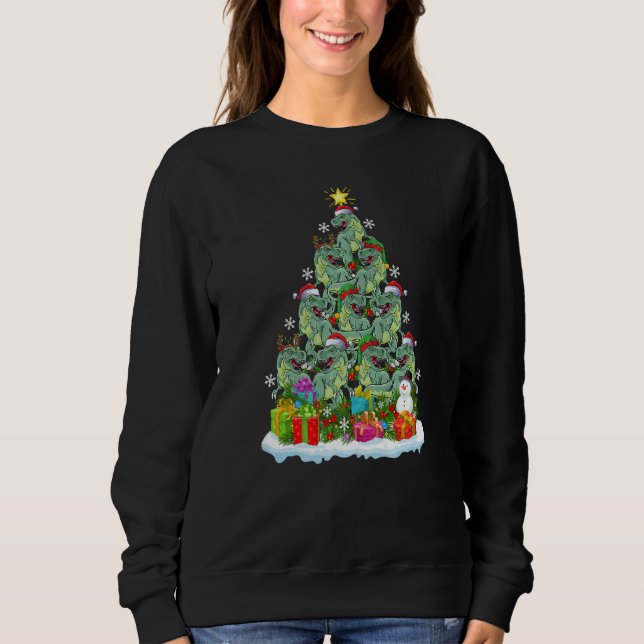 Xmas Holiday Santa Tyrannosaurus Dinosaur Christma Sweatshirt (Vorderseite)