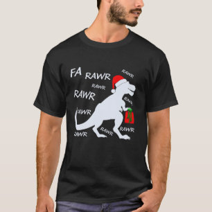 Xmas Holiday Weihnachtsmannmütze Dinosaur Fa Rawr T-Shirt