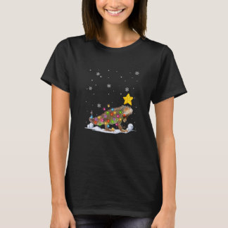 Xmas Iguana Animals Weihnachtsbaum Lichter T-Shirt