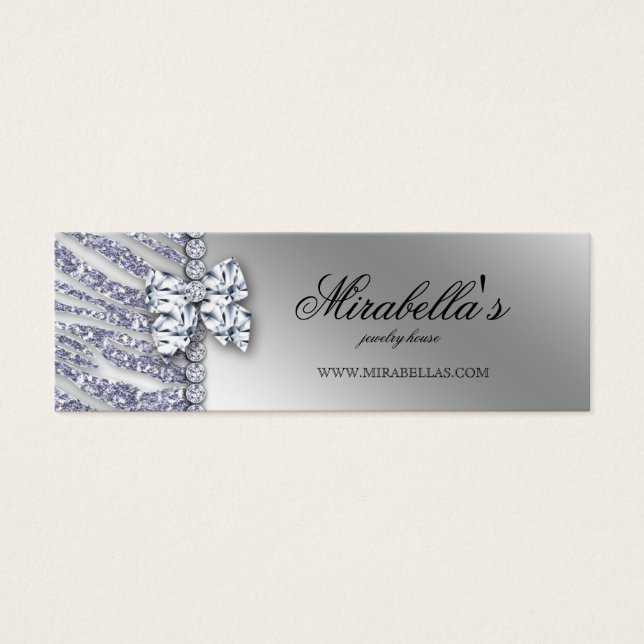 Xmas Jewelry Zebra Price Tag Silver Sparkle (Vorderseite)