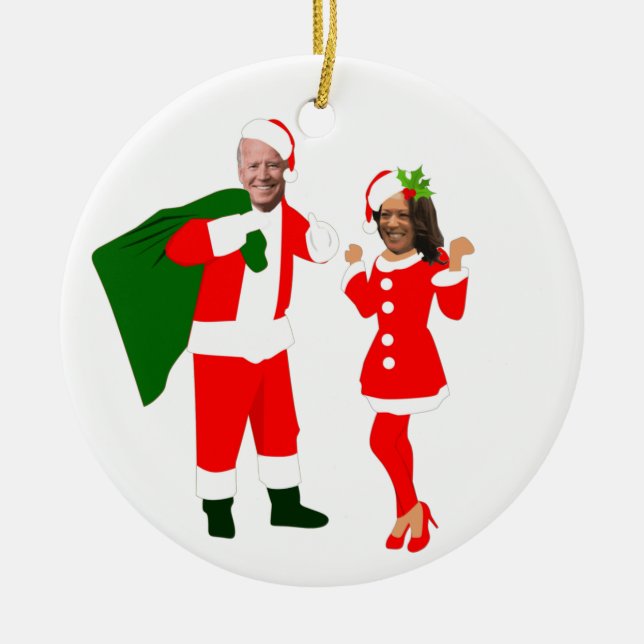 xmas jobiden santa kamala harris keramik ornament (Vorne)