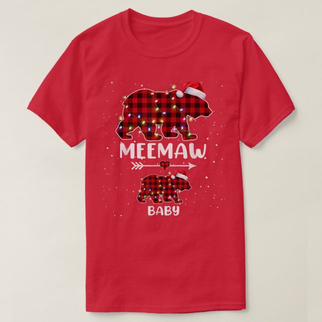 Xmas Kariert Bear Meemaw Baby Polar Schwangerschaf T-Shirt (Design vorne)