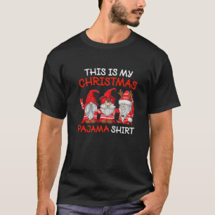 Xmas Kariert Gnome Dies ist mein Weihnachts-Pajama T-Shirt