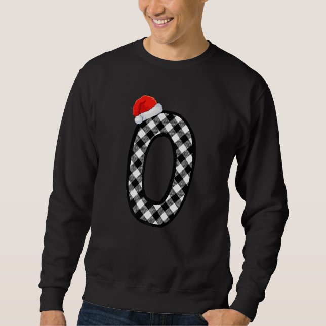 Xmas Karierte Hauptstadt Letter O Santa Monogram W Sweatshirt (Vorderseite)