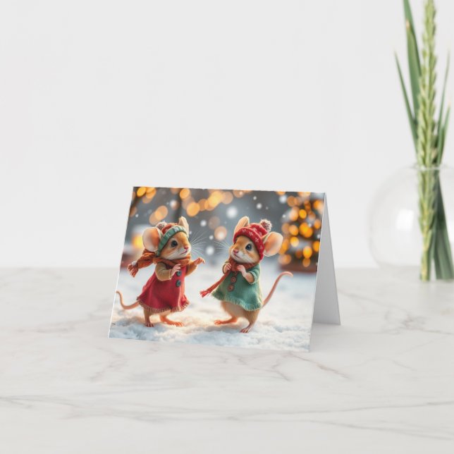 Xmas-Karte für niedliche Mäuse Dankeskarte (Vorderseite)