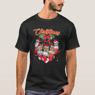 Xmas-Katzen Niedliche Katzen im Weihnachtsstrump T-Shirt