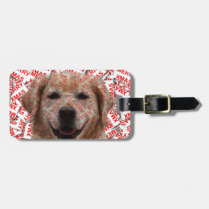 Xmas lächelnder Golden Retriever Dog Gepäckanhänger