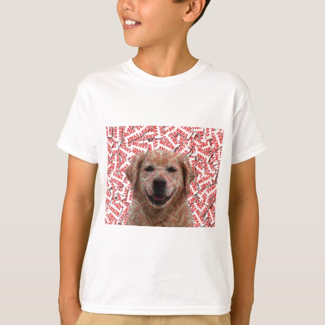 Xmas lächelnder Golden Retriever Dog T-Shirt (Vorderseite)
