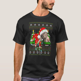 Xmas leuchten ungesund Weihdeutsch Kurzhaar Christ T-Shirt