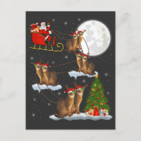 Xmas Leuchtturm Tree Santa Riding Abessinienkatze 