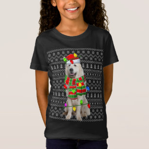 Xmas Licht Ugly Santa Great Pyrenäen Hunde Christu T-Shirt